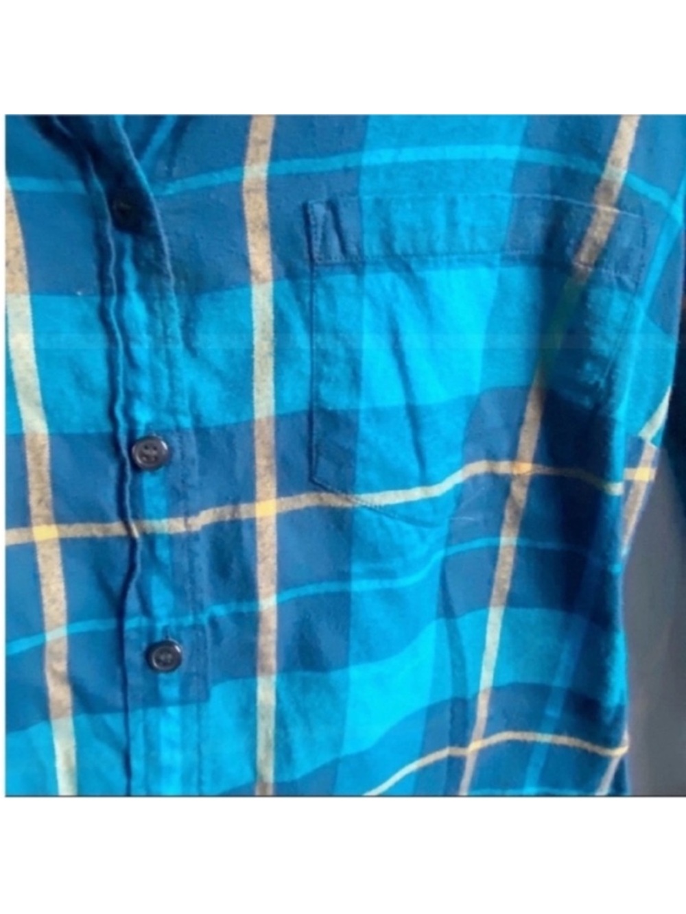 J. Crew Factory shirt blue plaid button down flannel - Picture 4 of 8